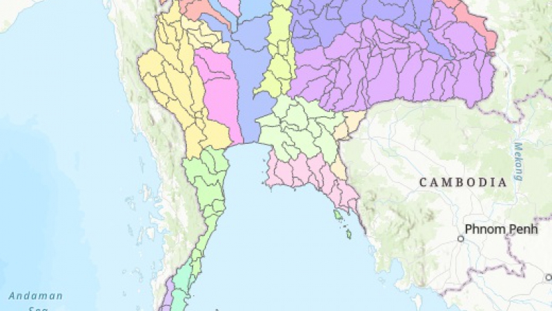 แผนที่ลุ่มน้ำสาขาประเทศไทย